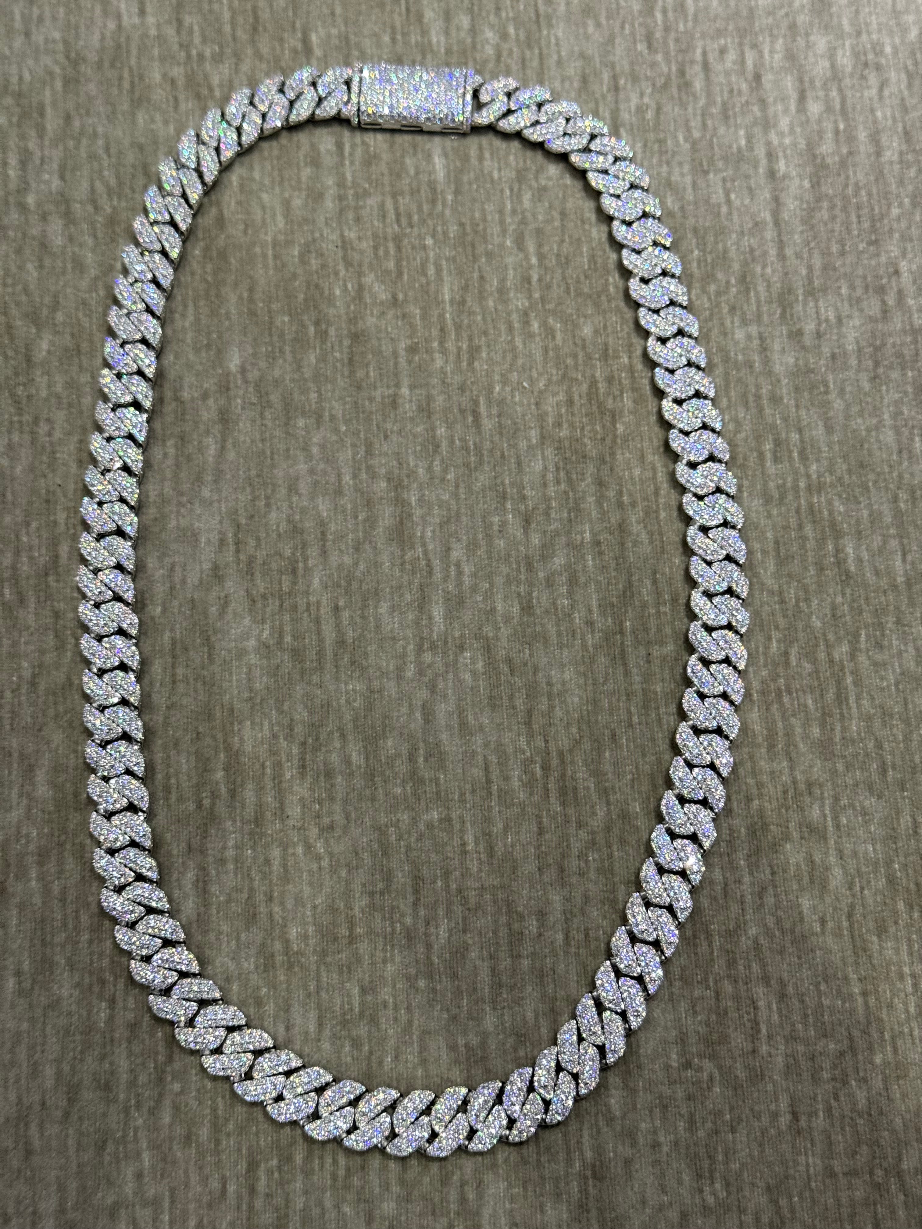 10mm Tight-Link Moissanite Chain — 20 Inches
