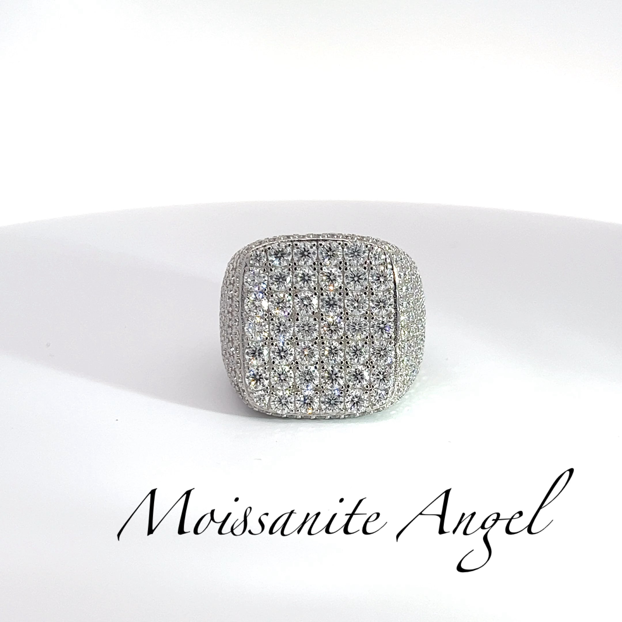 10.96 Carat Men's Iced Moissanite Ring