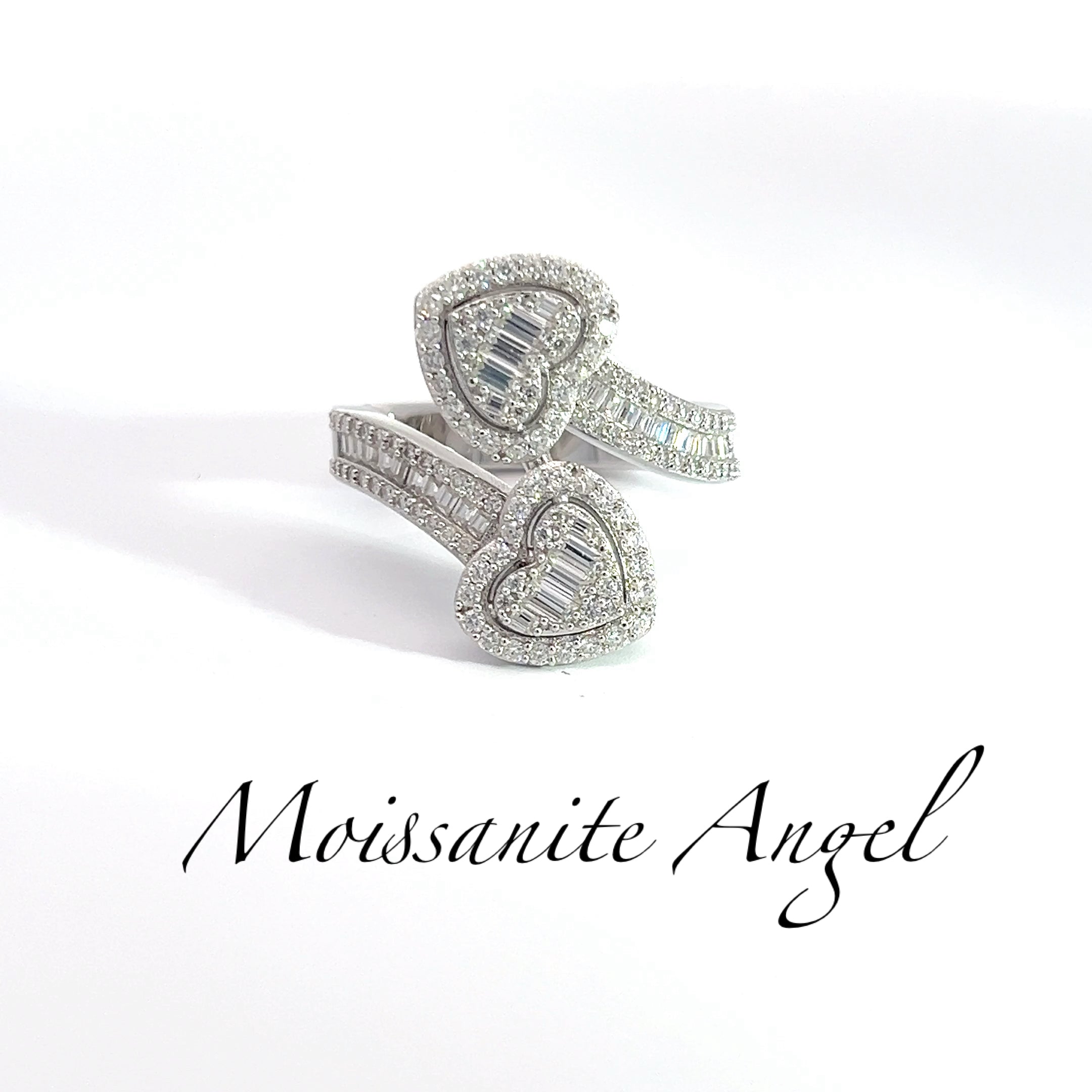 Moissanite Double-Heart Ring