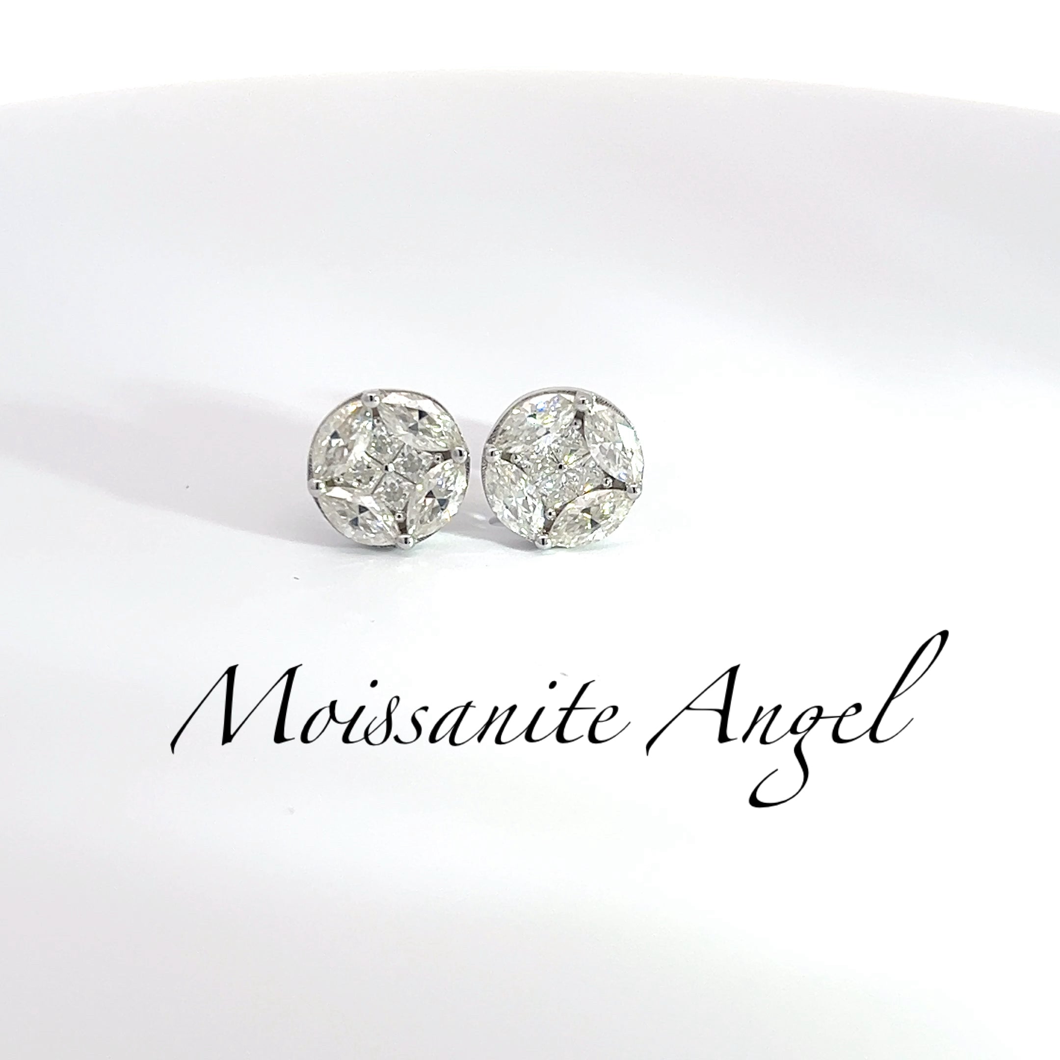 Marquise & Princess Precious-Set Moissanite Studs — 10mm
