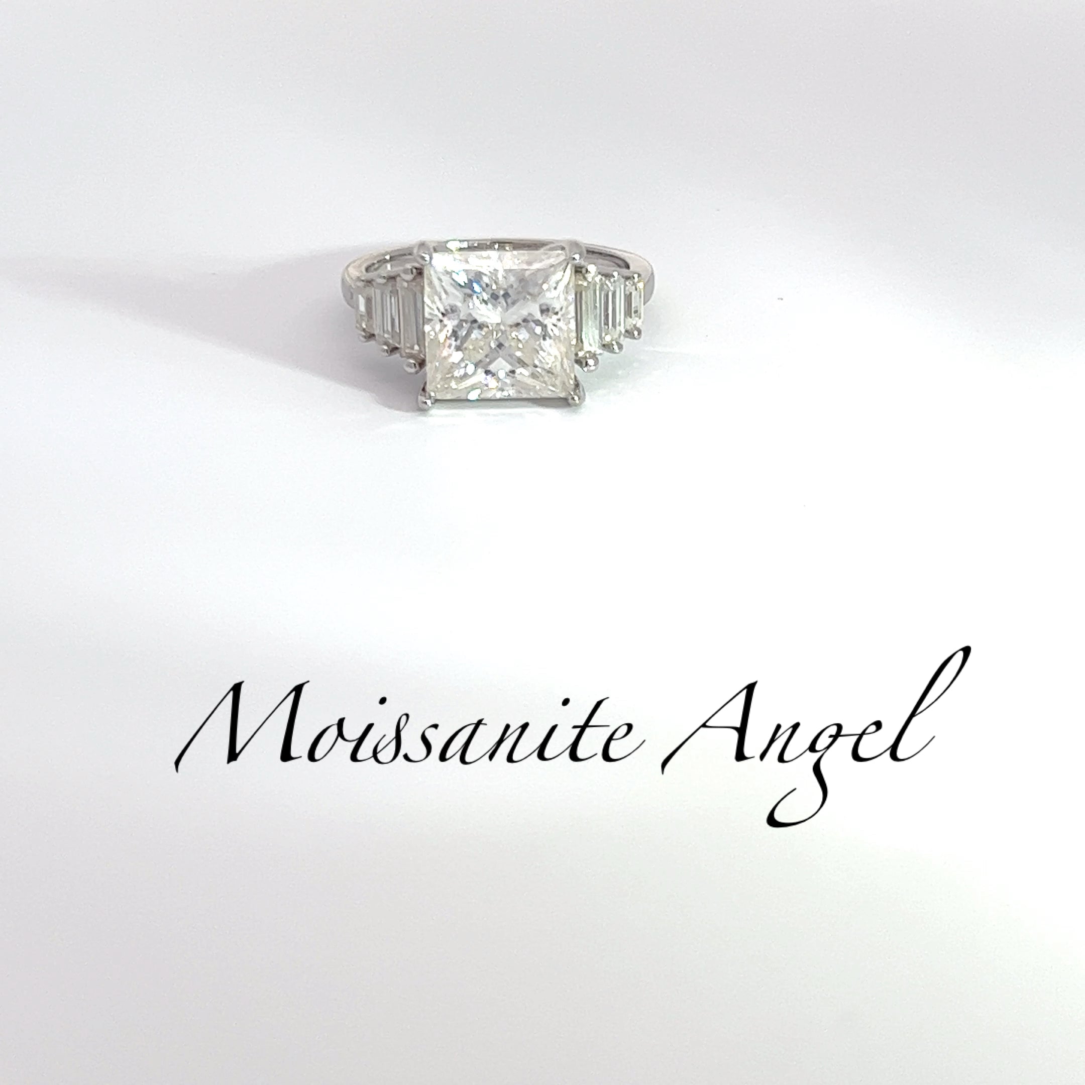 5.3 Carat Silver Moissanite Engagement Ring