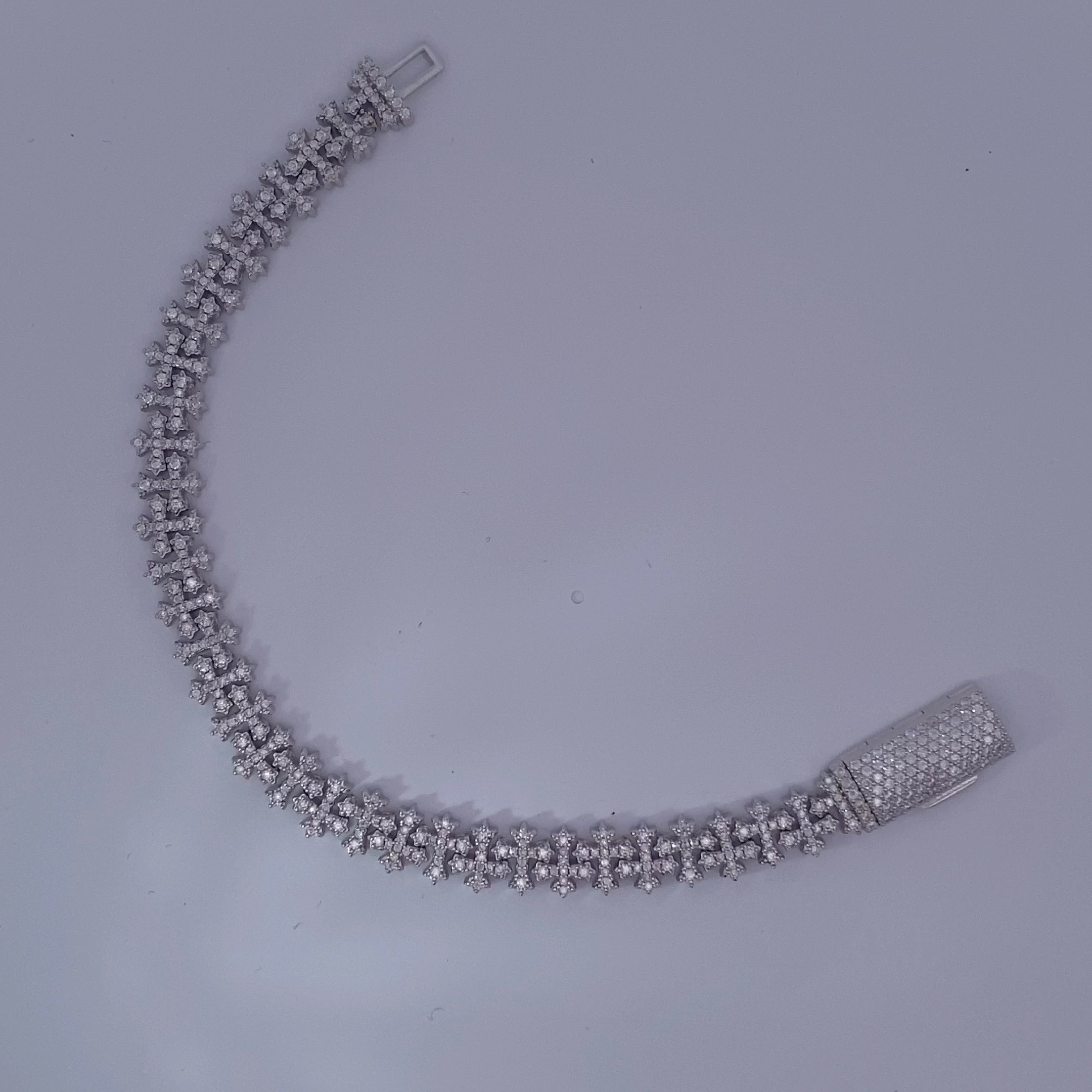 7-Inch Moissanite Cross Bracelet