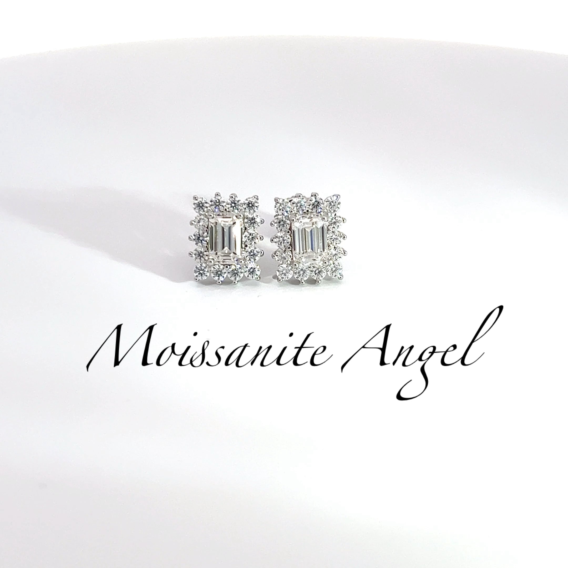 Fancy Emerald & Brilliant-Cut Moissanite Earrings