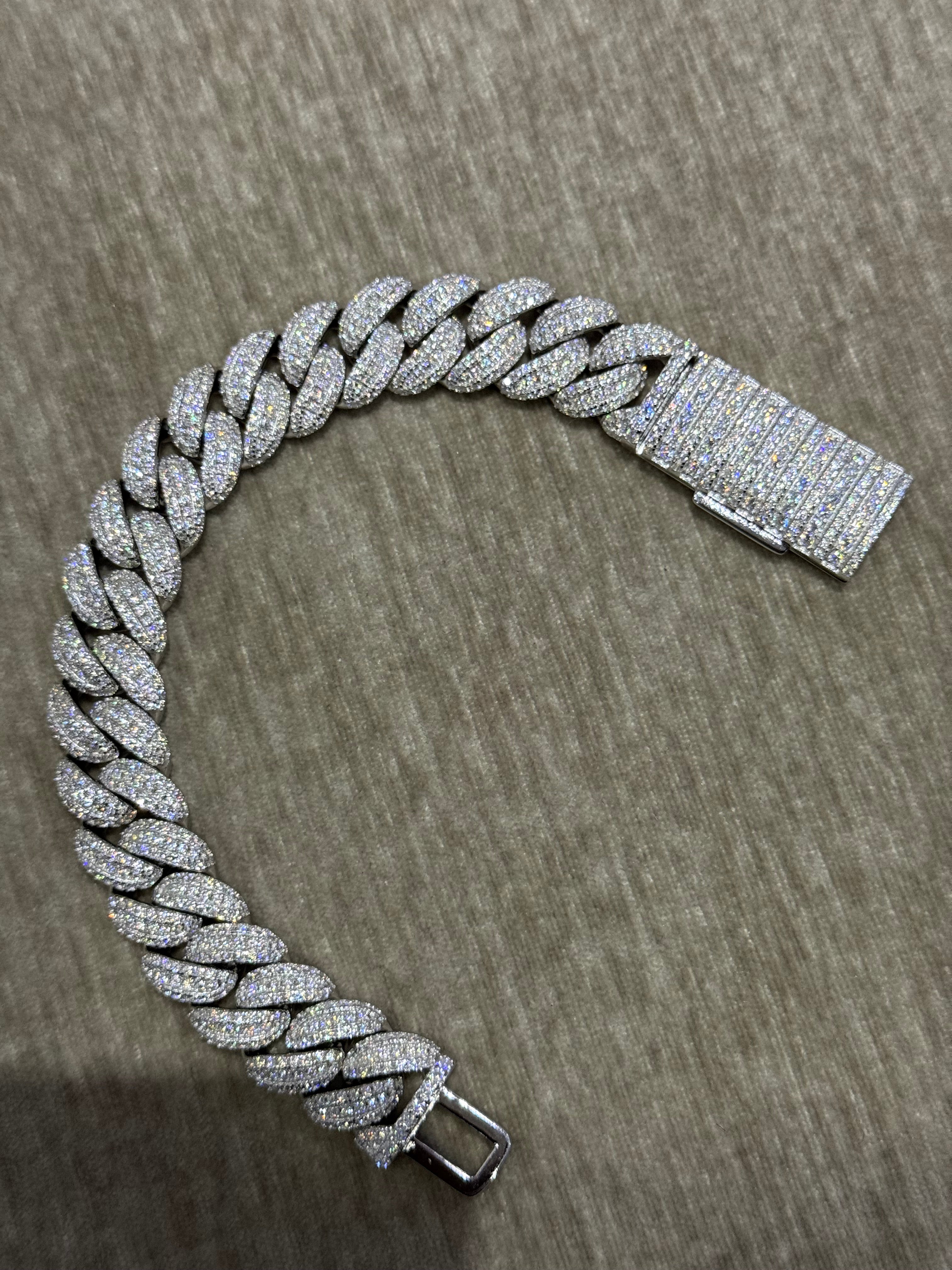 13mm Tight-Link Moissanite Bracelet — 7 Inches