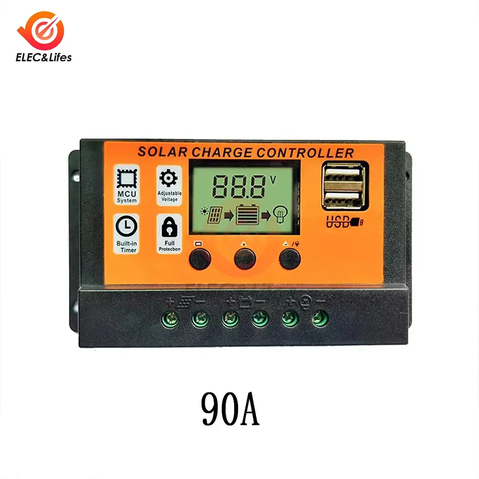 Thumbnail: 100A Solar Charge Controller Solar Panel Controller 12v/24v Adjustable LCD