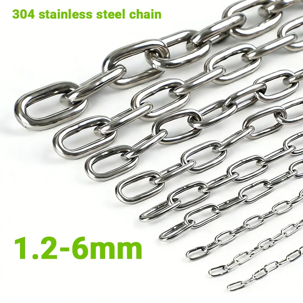 304 Stainless Steel Chain 1–5M Welded Rust‑Proof Metal Chain for Hanging Swing