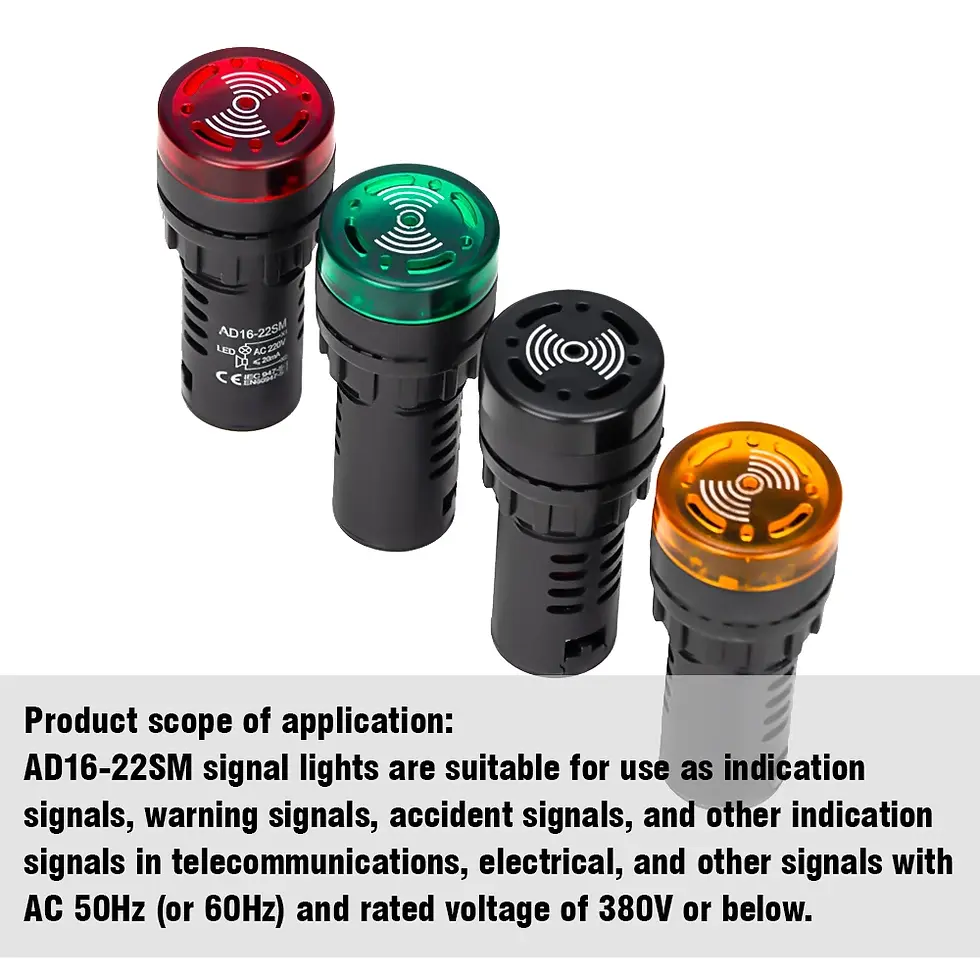 Thumbnail: AD16-22SM 22mm Panel Diameter AC DC 12V 24V 110V 220V Flash Signal Light Red LED