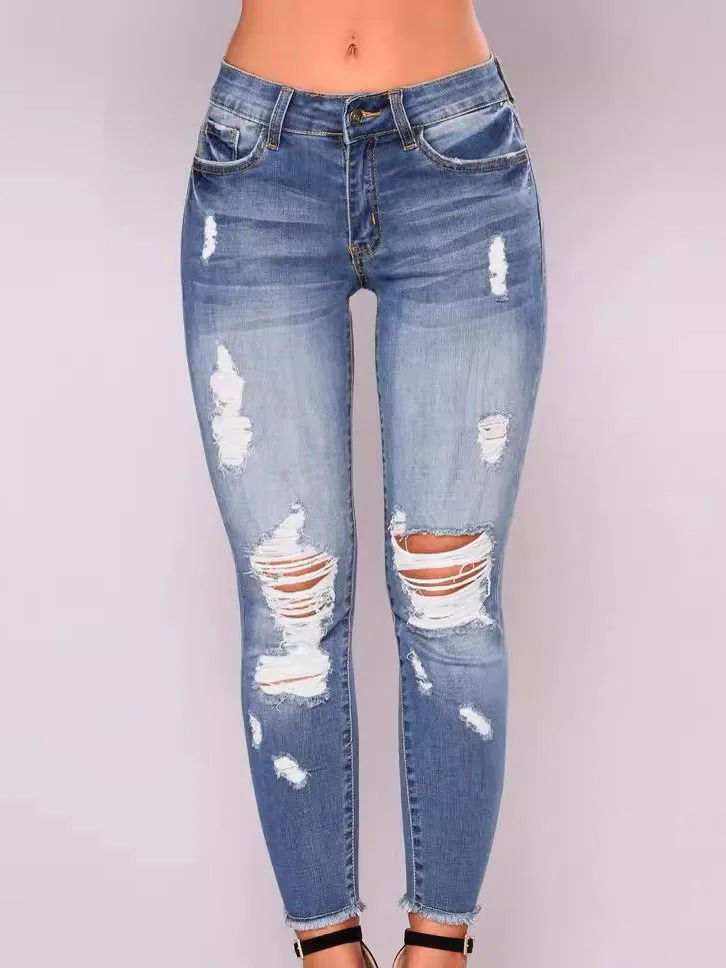 Thumbnail: Skinny Jeans, Ripped Jeans, Stretch Denim Pants