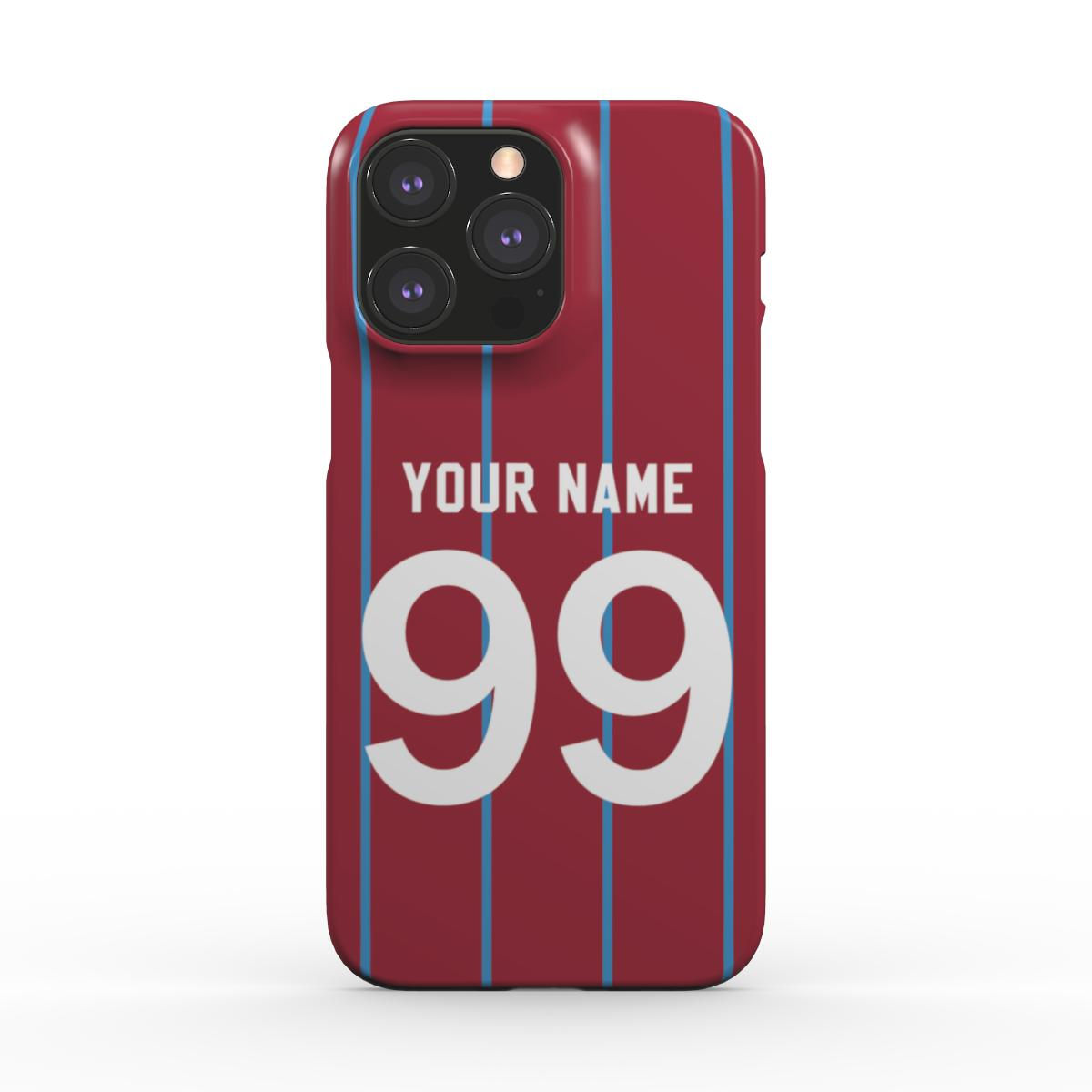 Aston Villa - 1993/95 - Home Kit - Personalised Hard Shell Phone Case