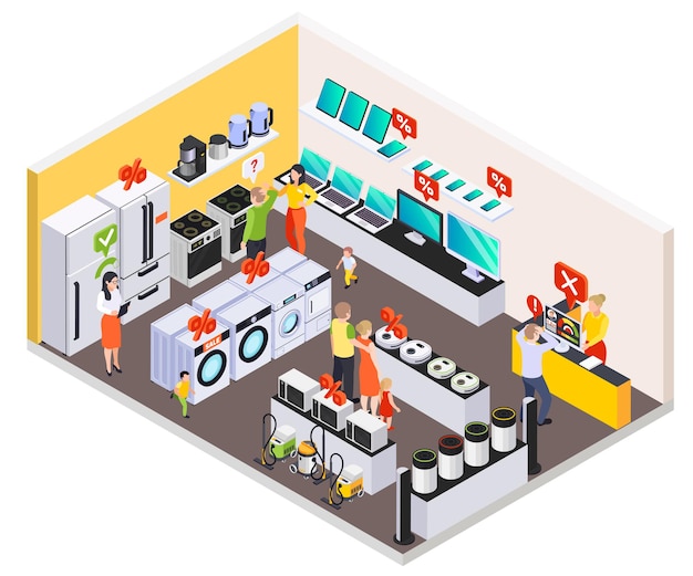 bank-loan-isometric-composition-with-view-consumer-electronics-store-home-appliances_1284-