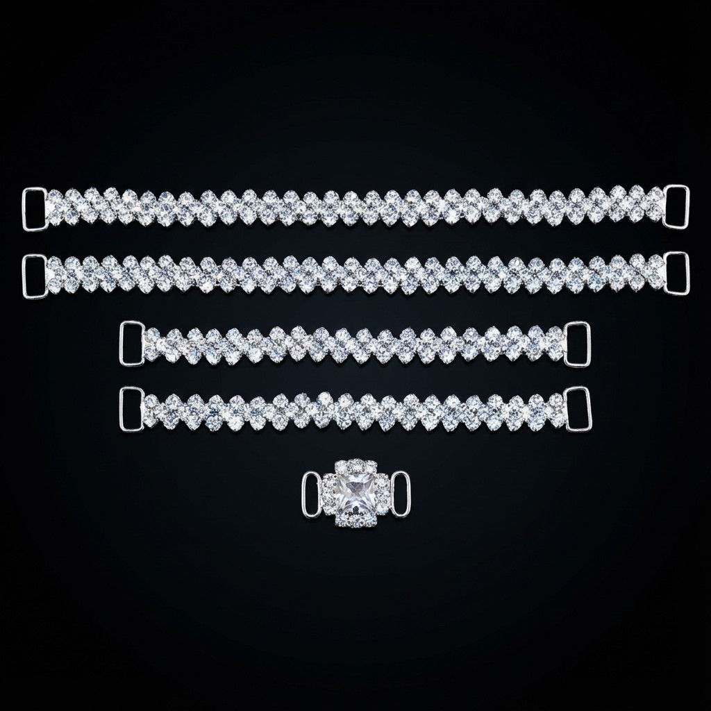 5 PC Zig Zag Bikini Connector Set Square Center