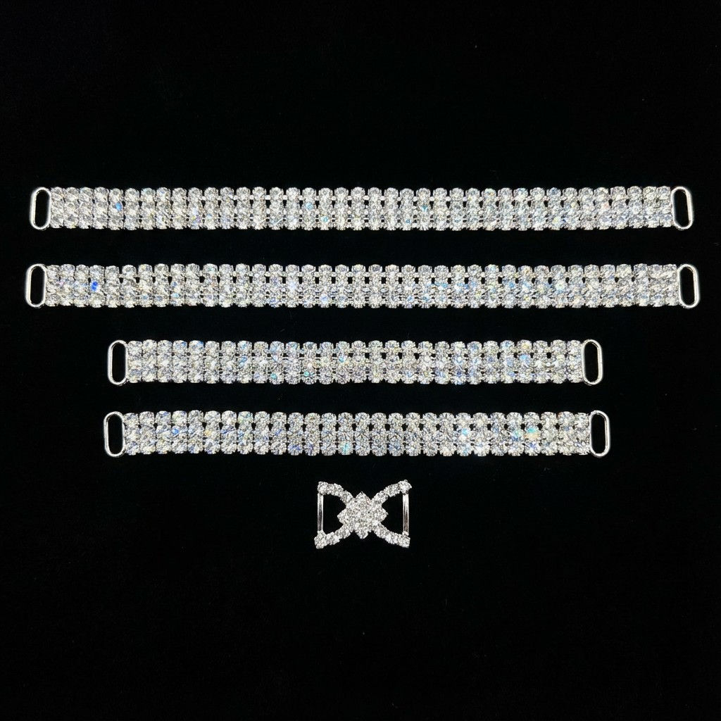 5 PC 3-Row Bikini Connector Set X Diamond Center