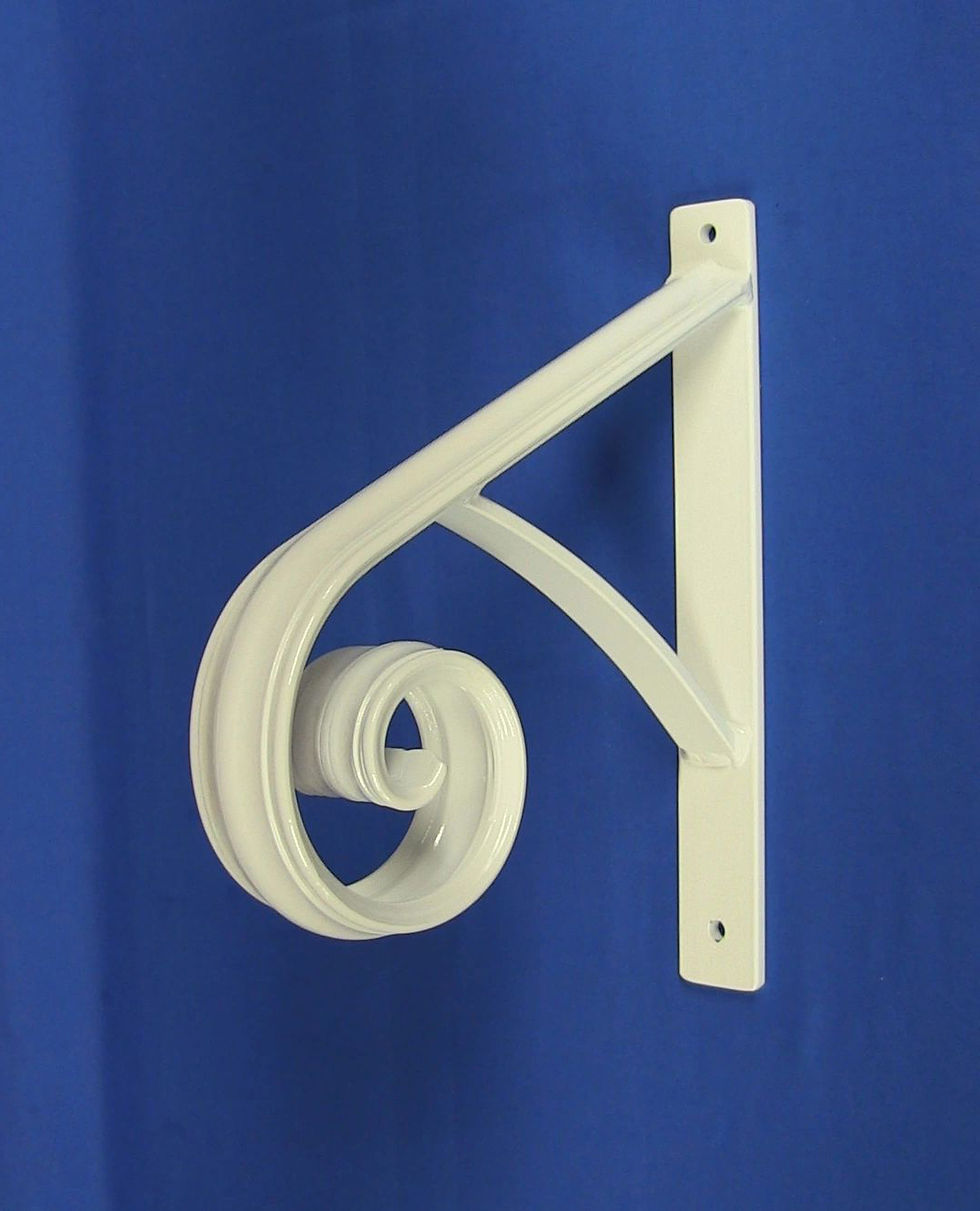 Thumbnail: Decorative 1 Step white SAFETY Handrail, SOLID STEEL, Railing, Wrought Iron, Met