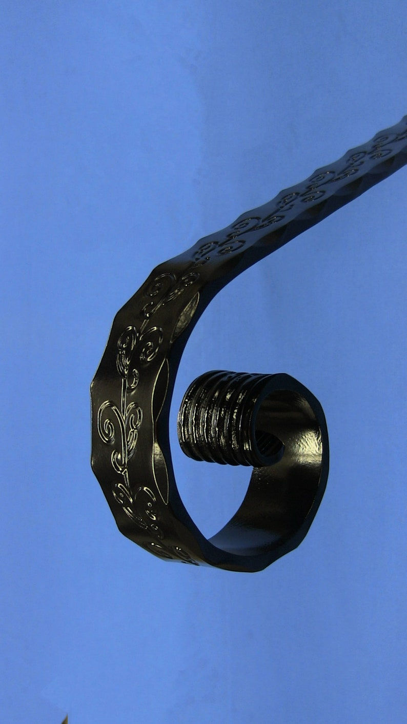 Thumbnail: 1 step decorative wrought iron handrail for stairs indoor outdoor grab rail gara