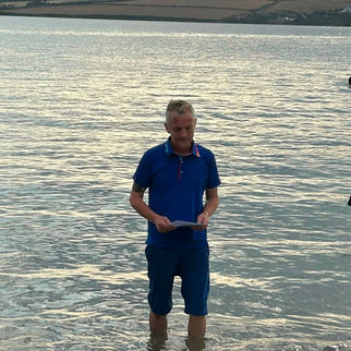 Aaron speaks before being baptised
