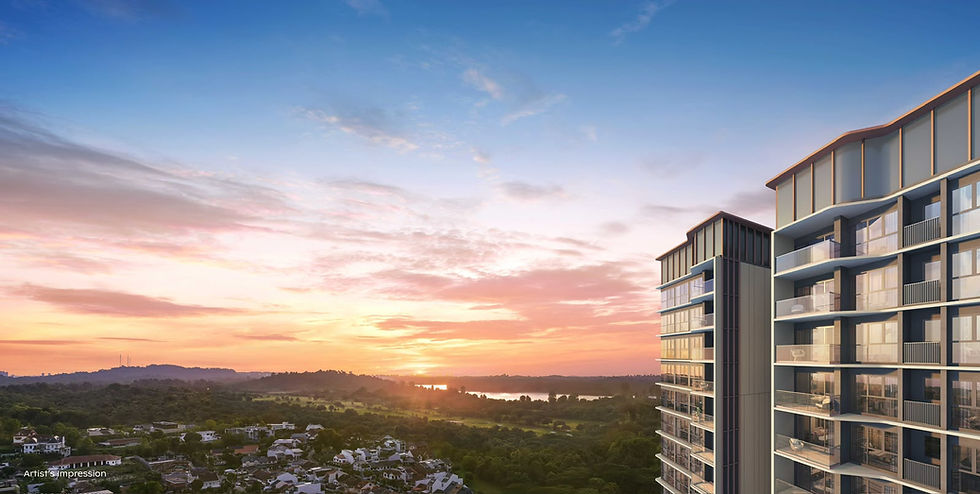 Sunset view of Thomson Reserve in District 20, Upper Thomson / Bright Hill Singapore with a backdrop of MacRitchie Reservoir
