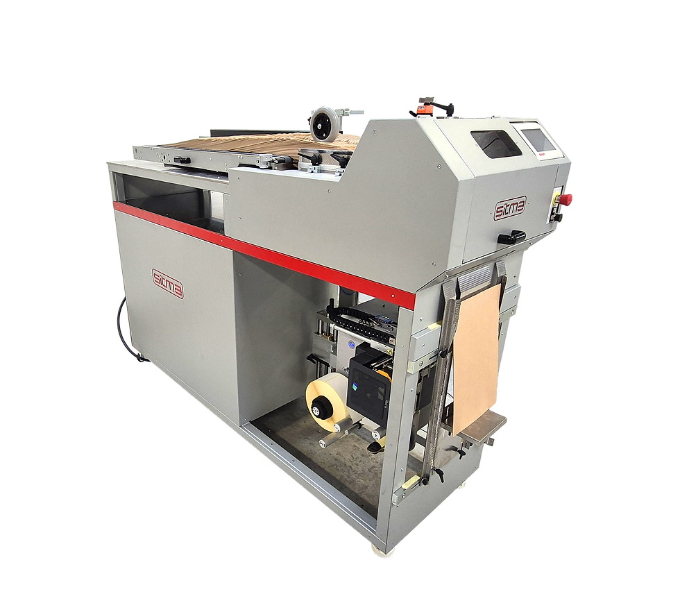 Side angle view of Stima PackHub E-Commerce Packaging Automation machine