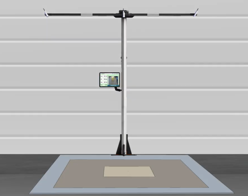 Emerdis DWS System Pallet Dimensioner with cameras on top and a screen for reporting