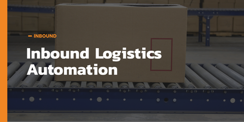 Cardboard package moving on a conveyor belt illustrating inbound logistics automation.
