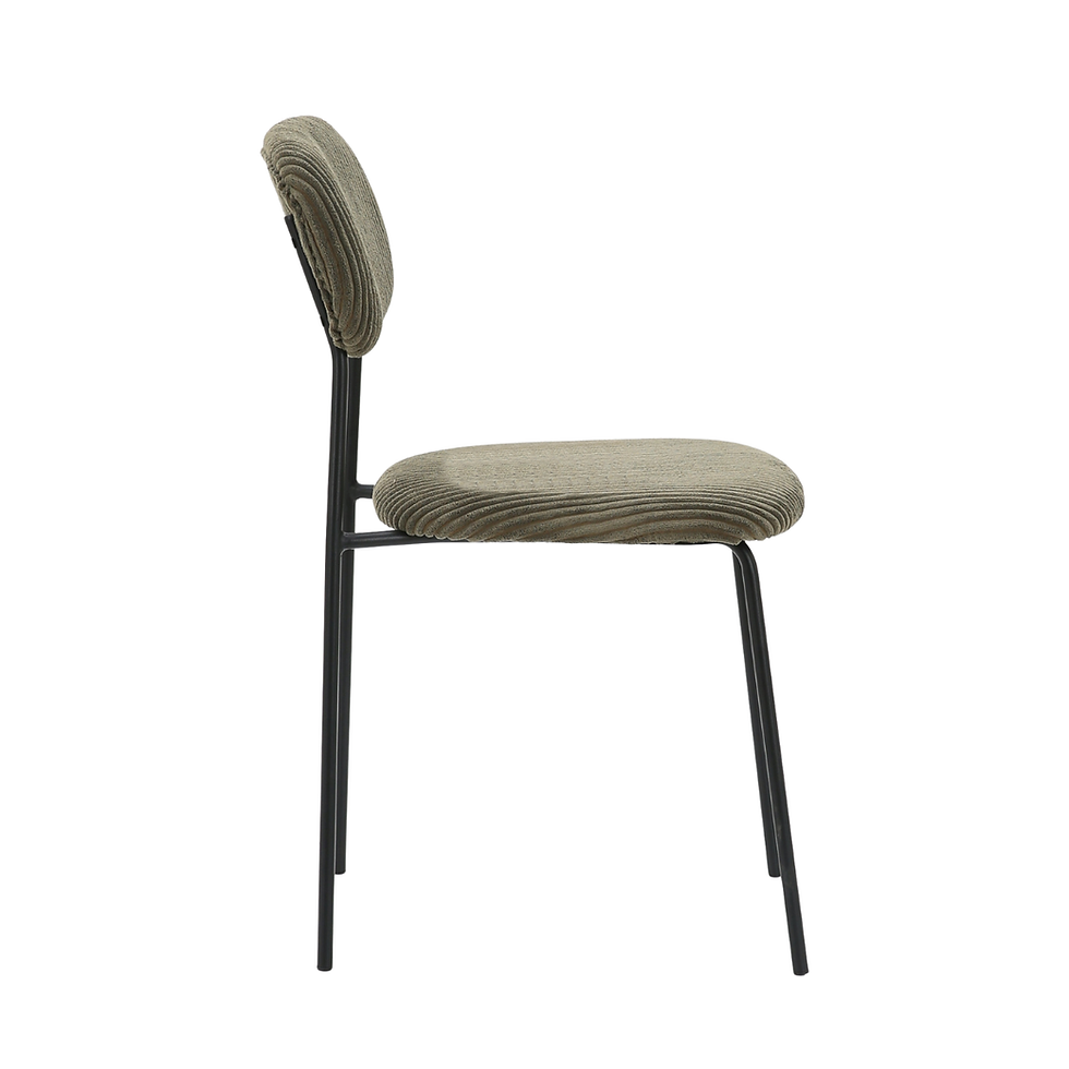 Miniature : Manu - Chaise en acier noir avec une assise en tissu