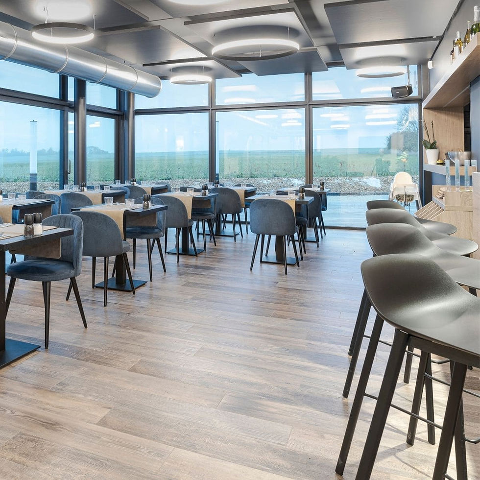 Miniature : Emile - Chaise en bois et velours pour restaurant