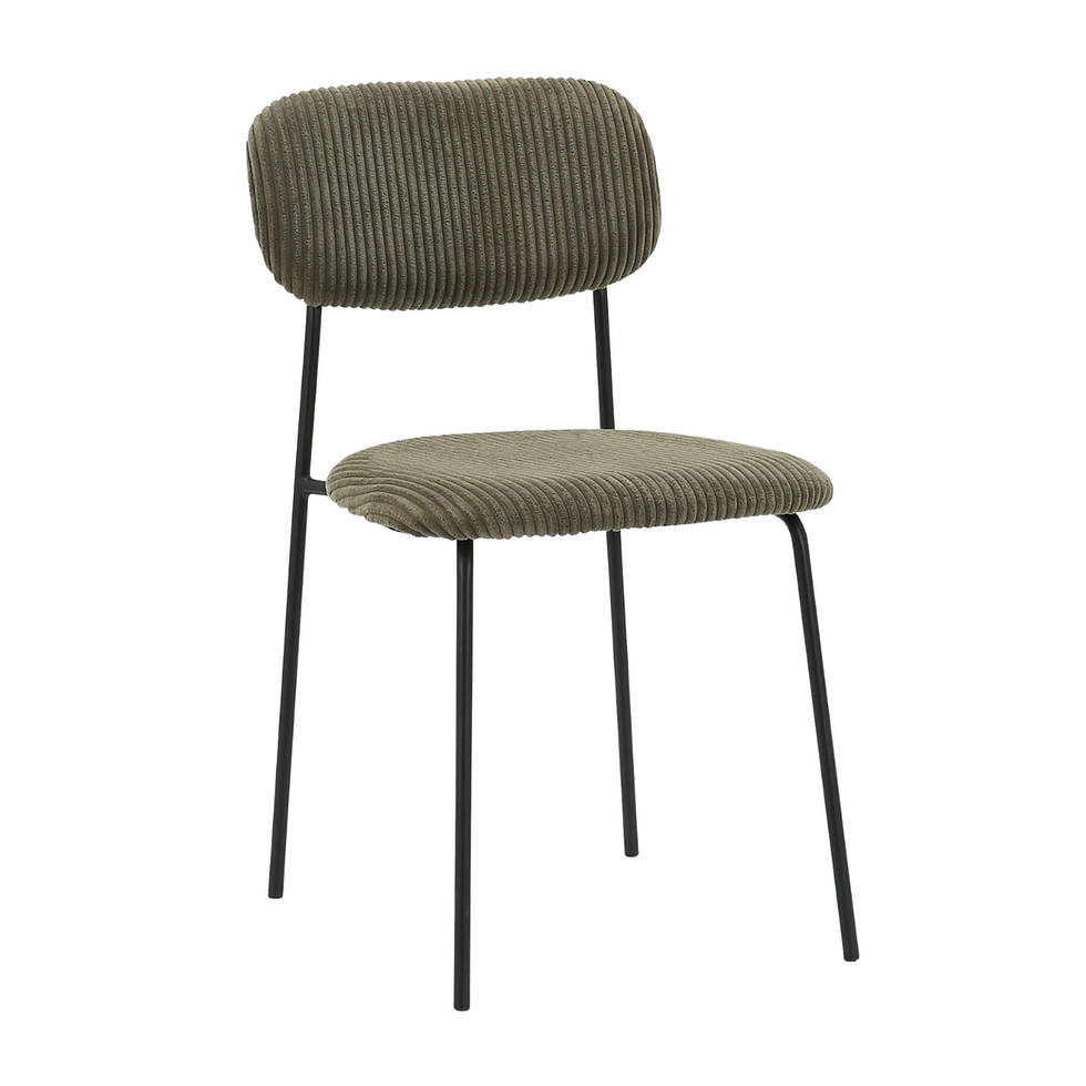 Miniature : Manu - Chaise en acier noir avec une assise en tissu