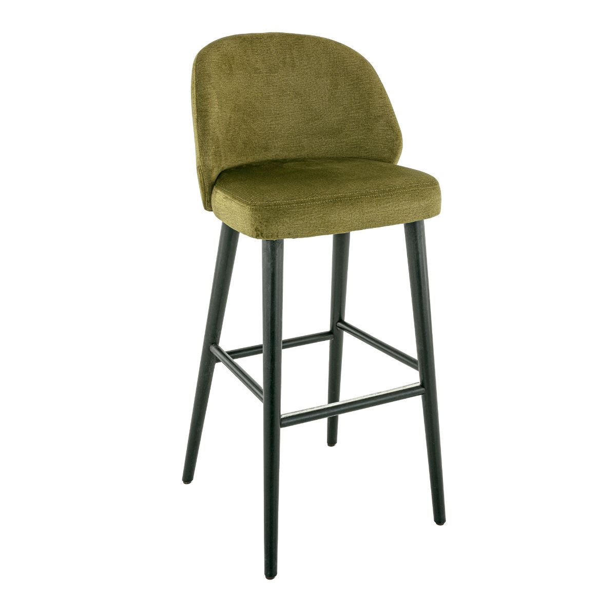 Oscar BST - Tabouret en bois et velours pour restaurant