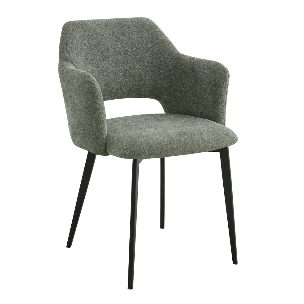 Miniature : Francis - Fauteuil en métal noir avec une assise en tissu