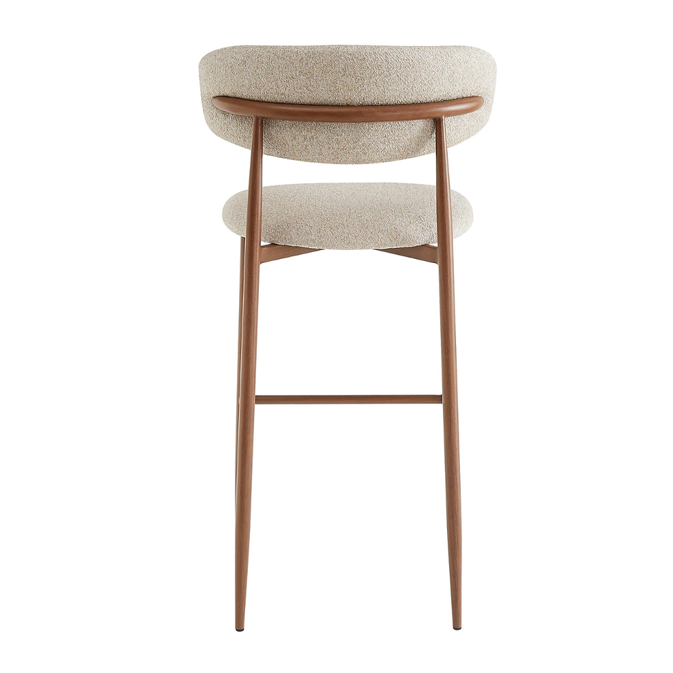 Miniature : Clyde - Chaise haute en acier imitation Noyer avec revêtement en tissu