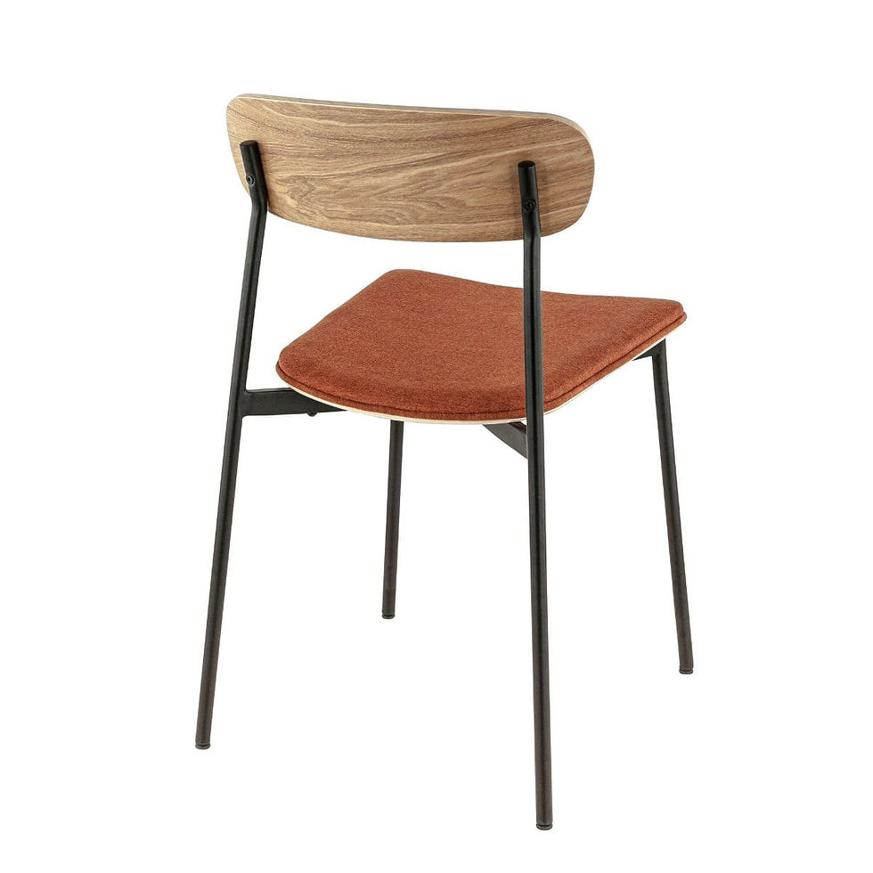 Miniature : Zoé noire - Chaise en métal et tissu pour restaurant
