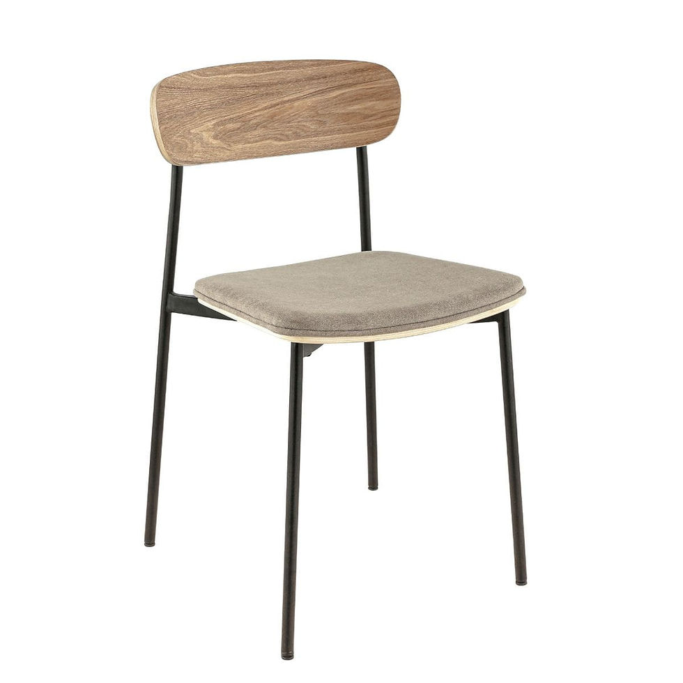 Miniature : Zoé noire - Chaise en métal et tissu pour restaurant