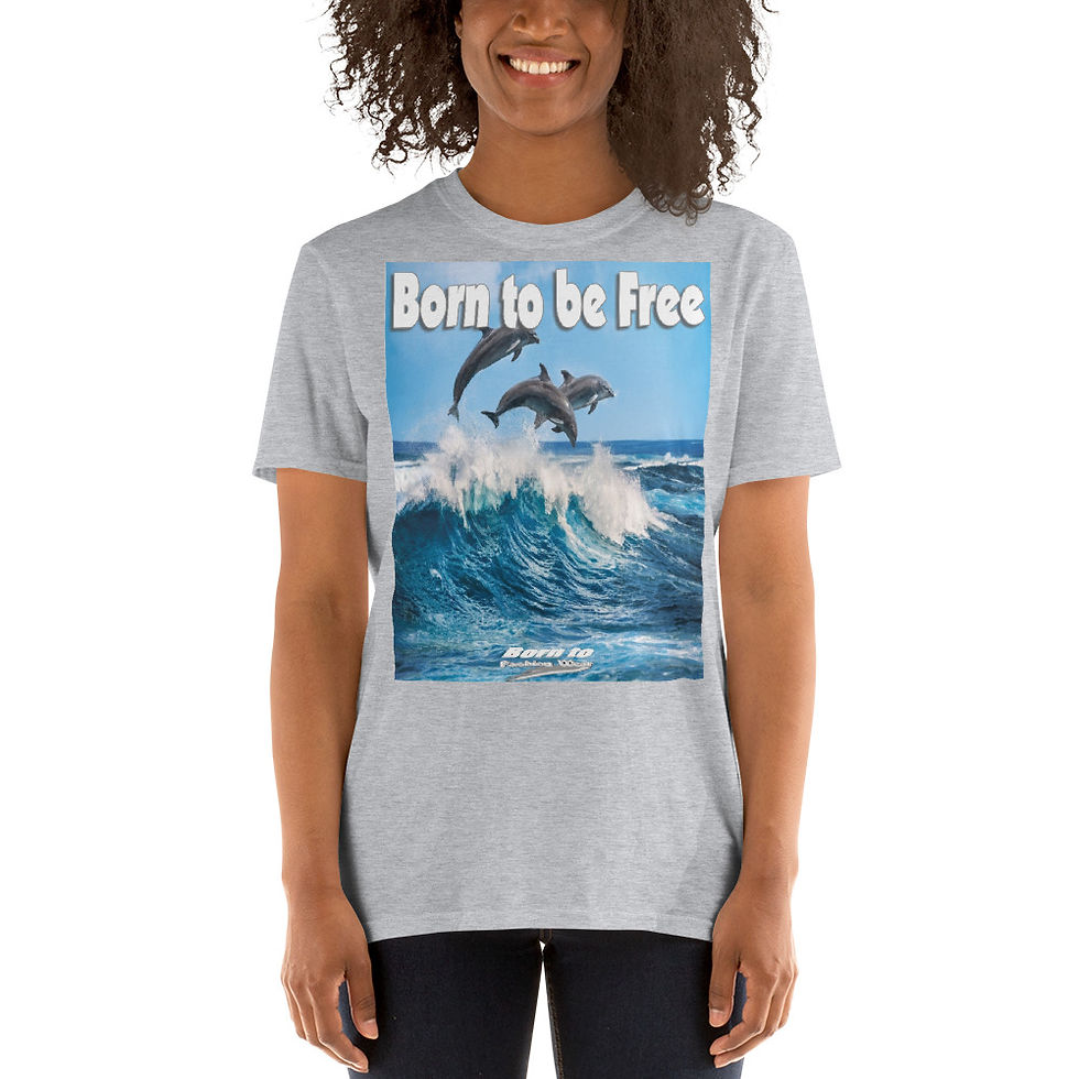 Thumbnail: Born to be free dolphin1 Short-Sleeve Unisex T-Shirt