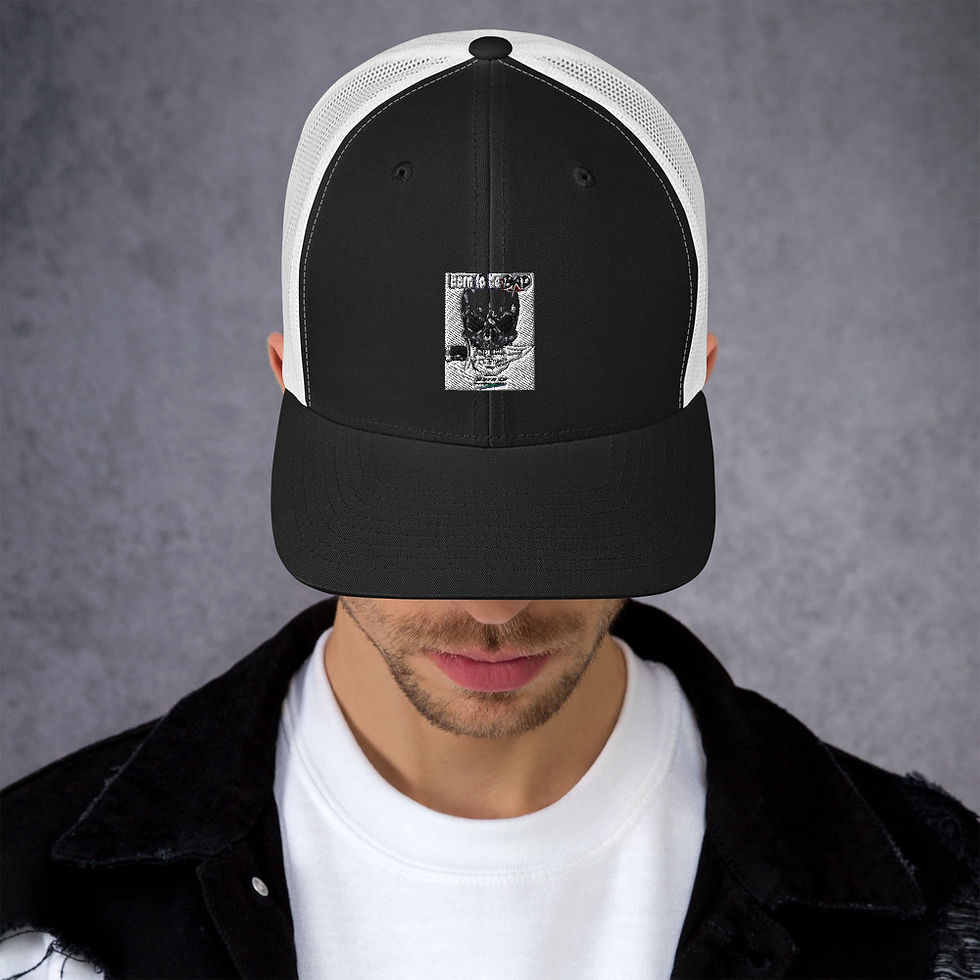 Thumbnail: Born to be bad skull33 Trucker Cap