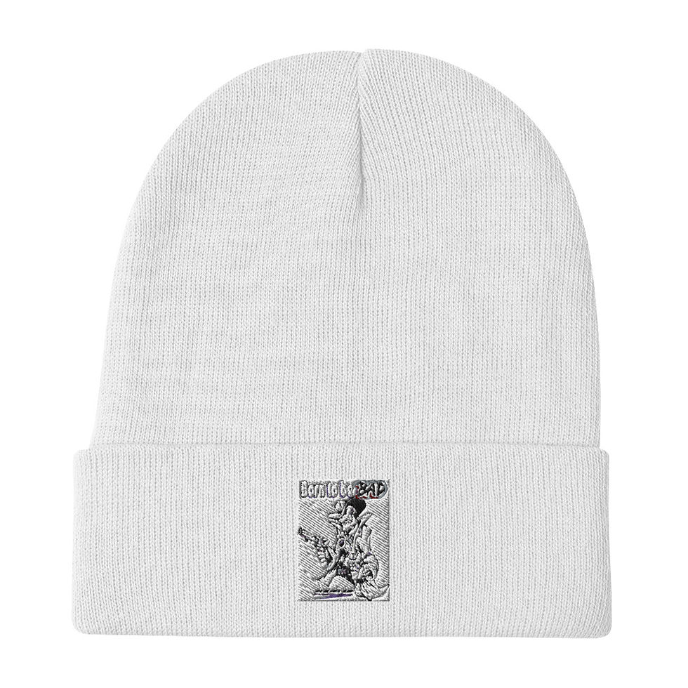 Thumbnail: Born to be bad skull5 Embroidered Beanie