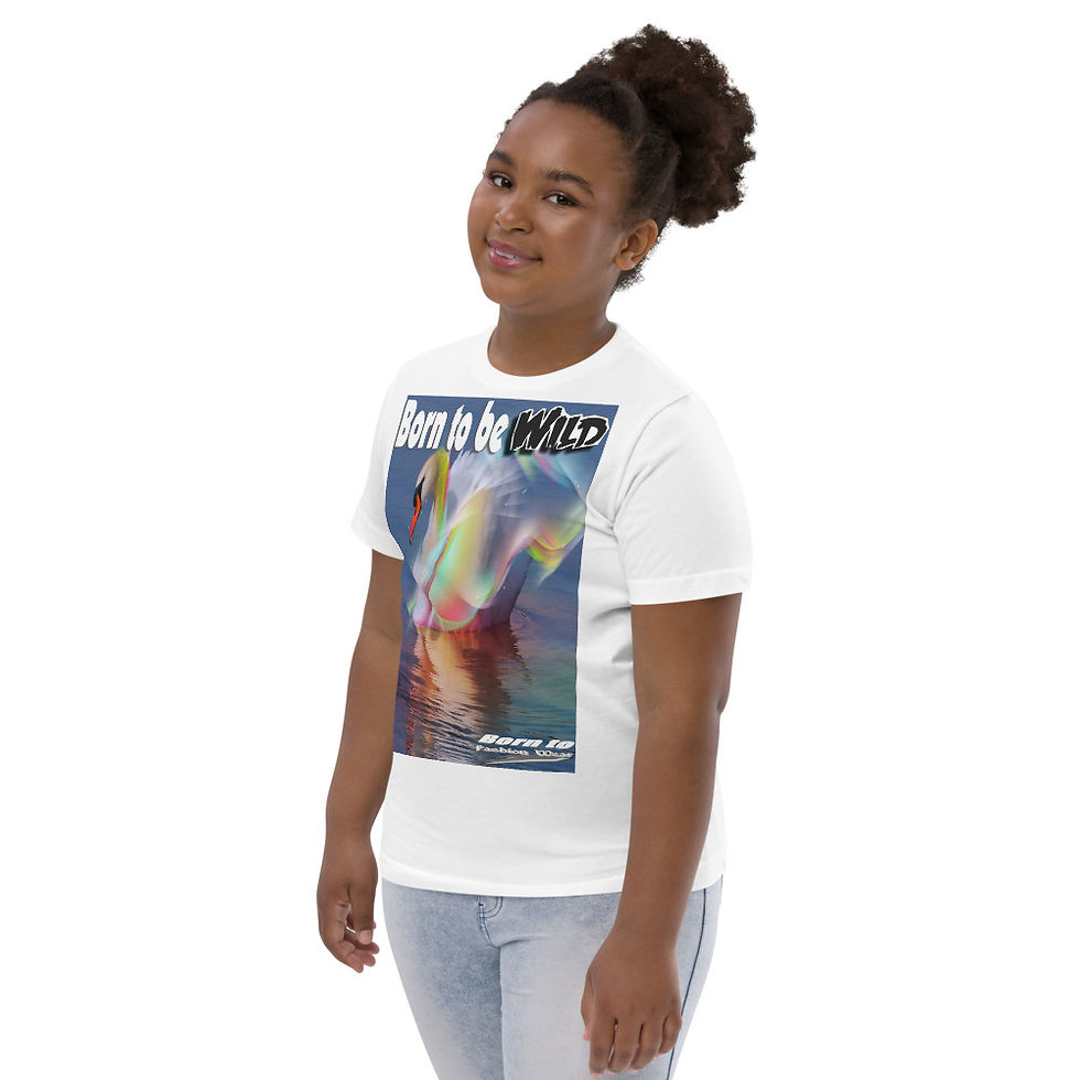 Thumbnail: Born to be wild swan Youth jersey t-shirt