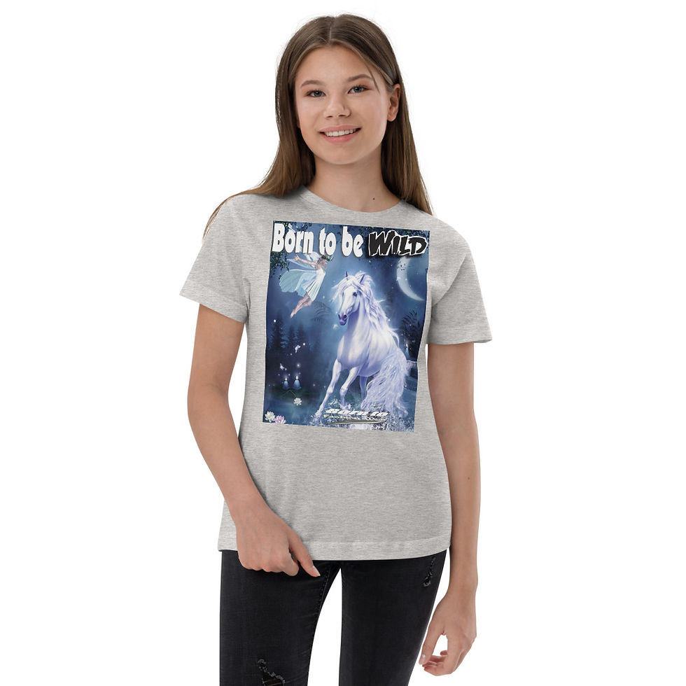 Thumbnail: Born to be wild horses Youth jersey t-shirt
