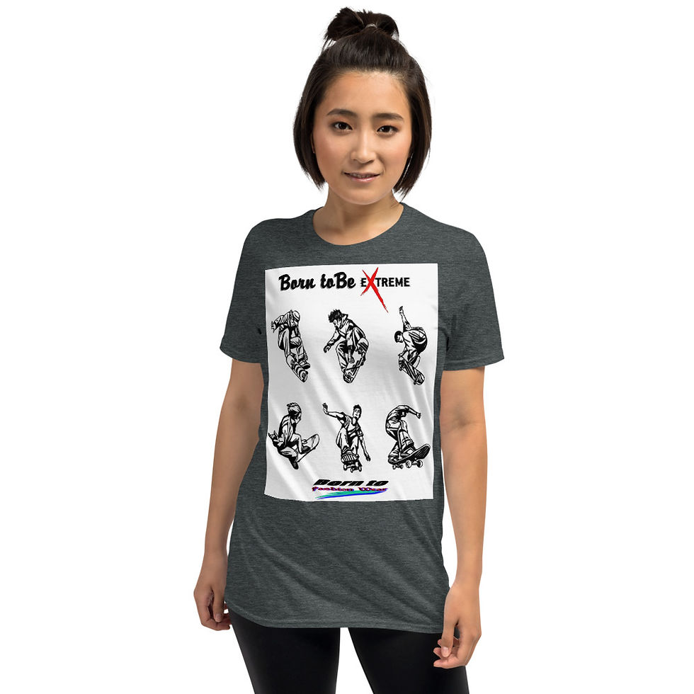 Thumbnail: Born to be extreme skate board4 Short-Sleeve Unisex T-Shirt