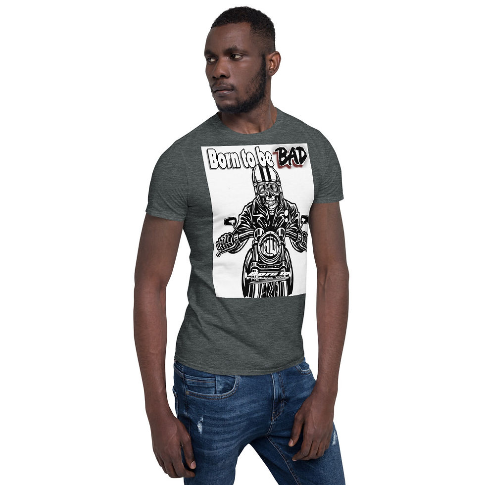Thumbnail: Born to be bad skull Short-Sleeve Unisex T-Shirt