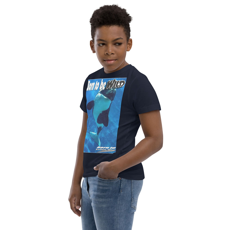Thumbnail: Born to be wild whale Youth jersey t-shirt