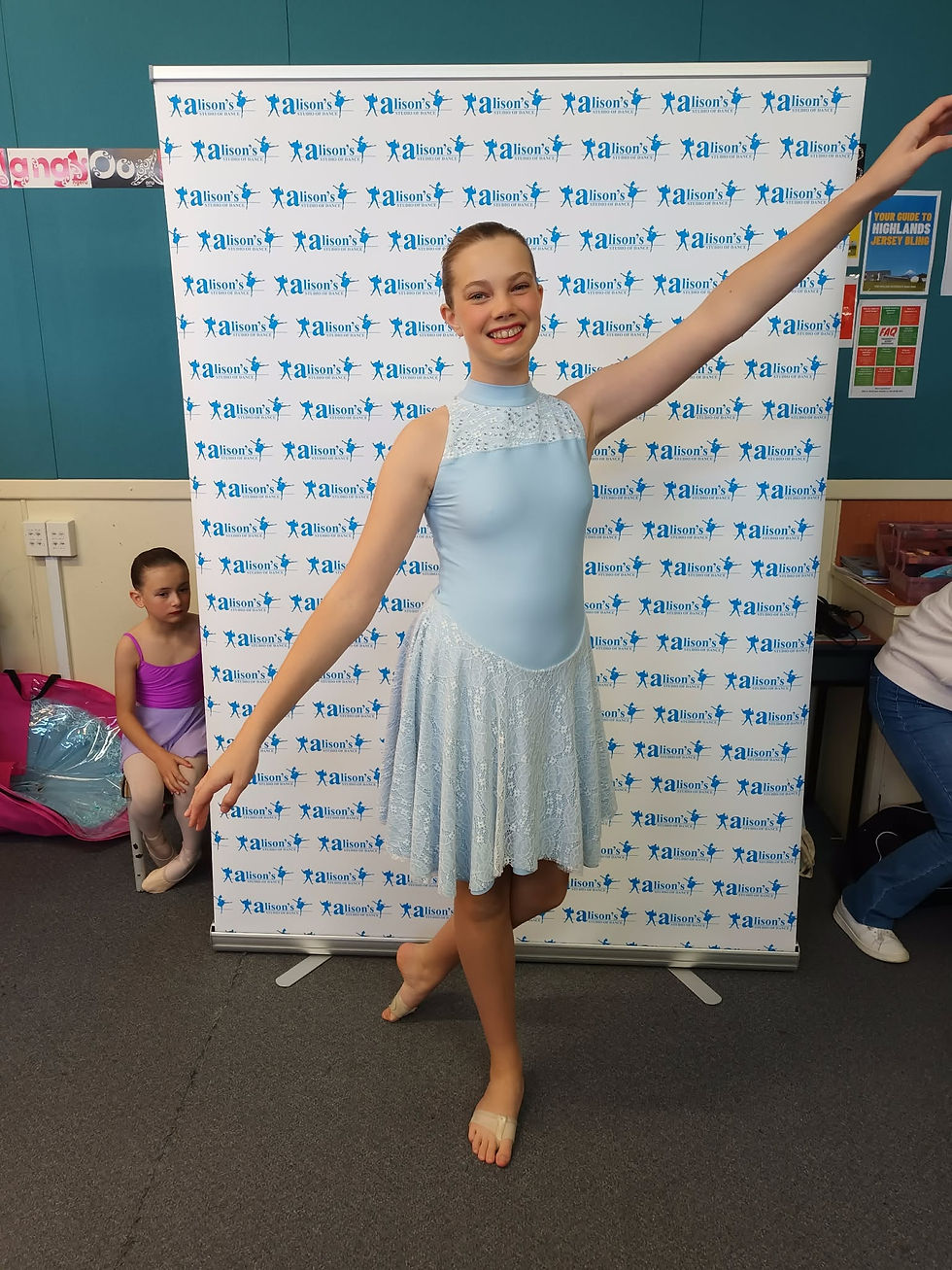 Abby in her gorgeous new costume for her barefoot