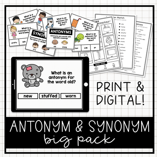 Antonym & Synonym Print and Digital Big Pack Laura G SLP