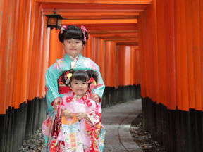 姉妹で七五三詣り