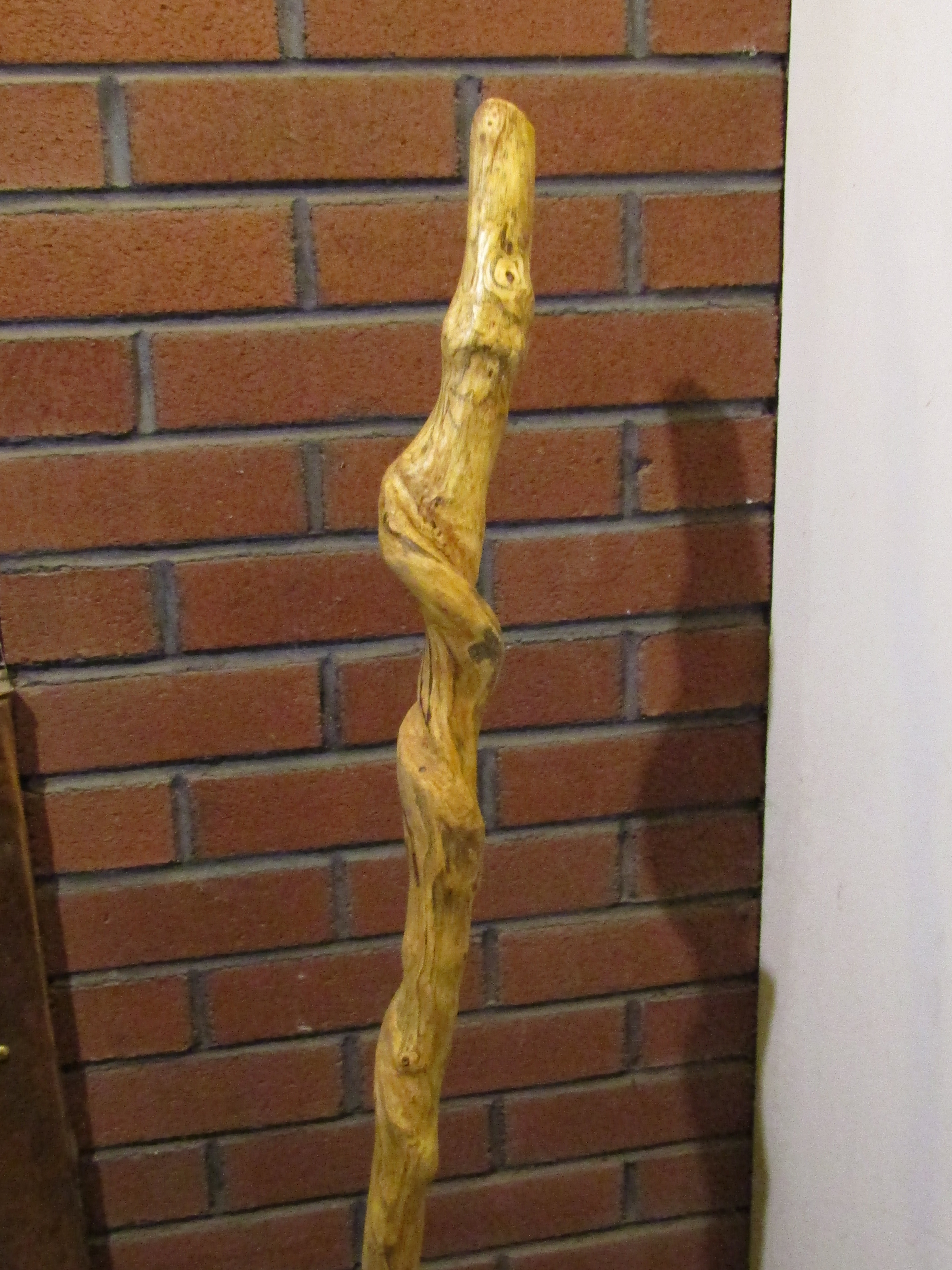 Naturally spiraled walking staff