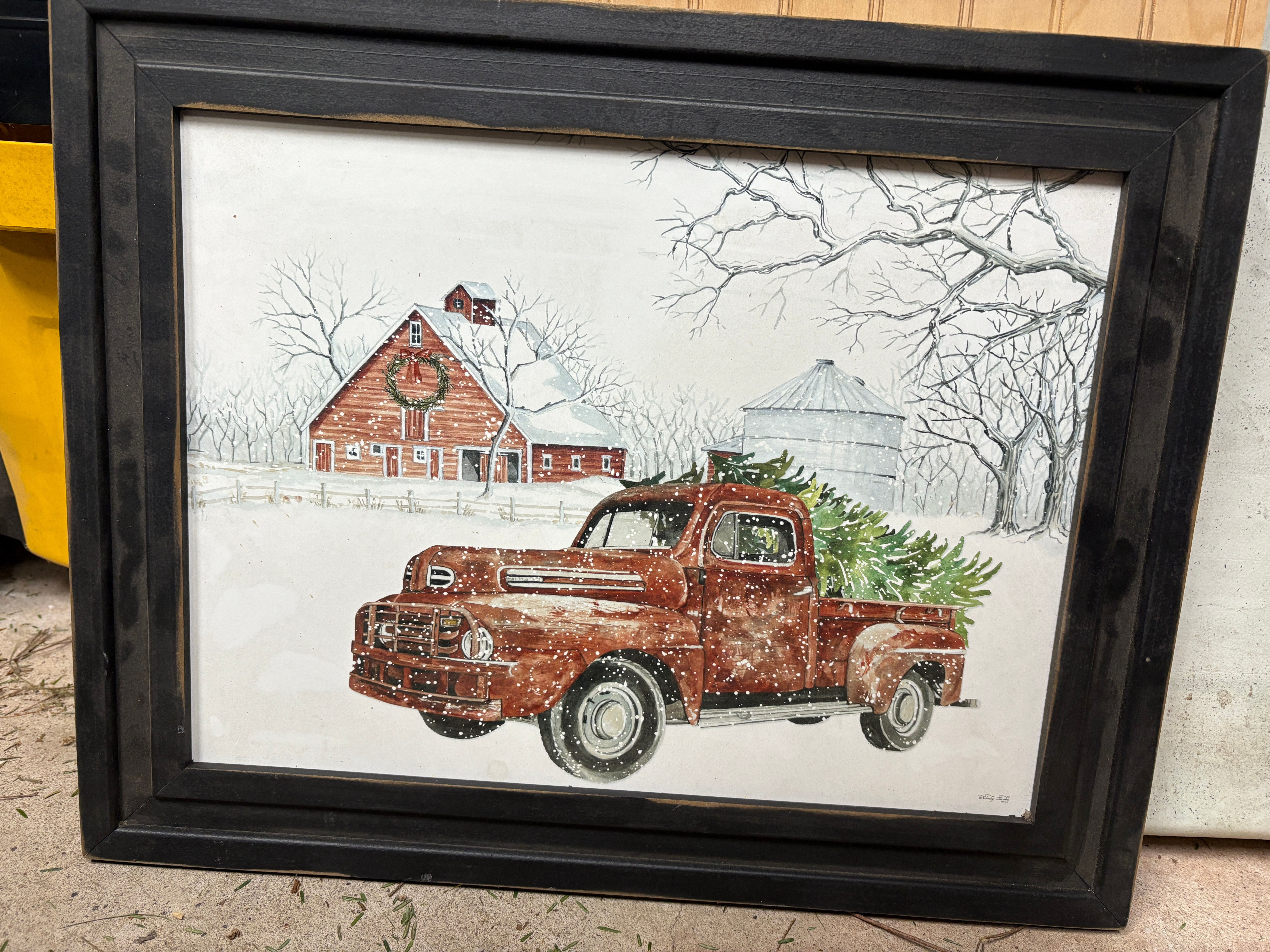 Truck and winter scene
