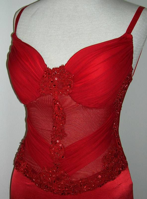Thumbnail: copy of C-5260 Pleated Chiffon Corset, pearled, seeds beads over lace details,ba