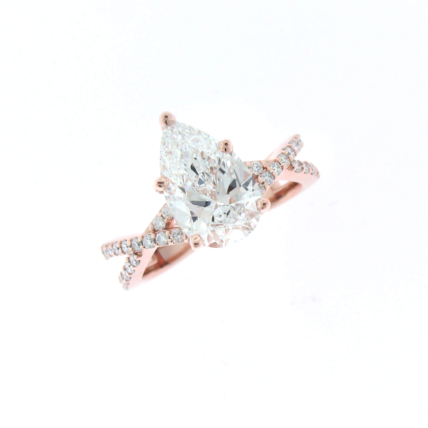 Pear Shape Twist Shank Ring