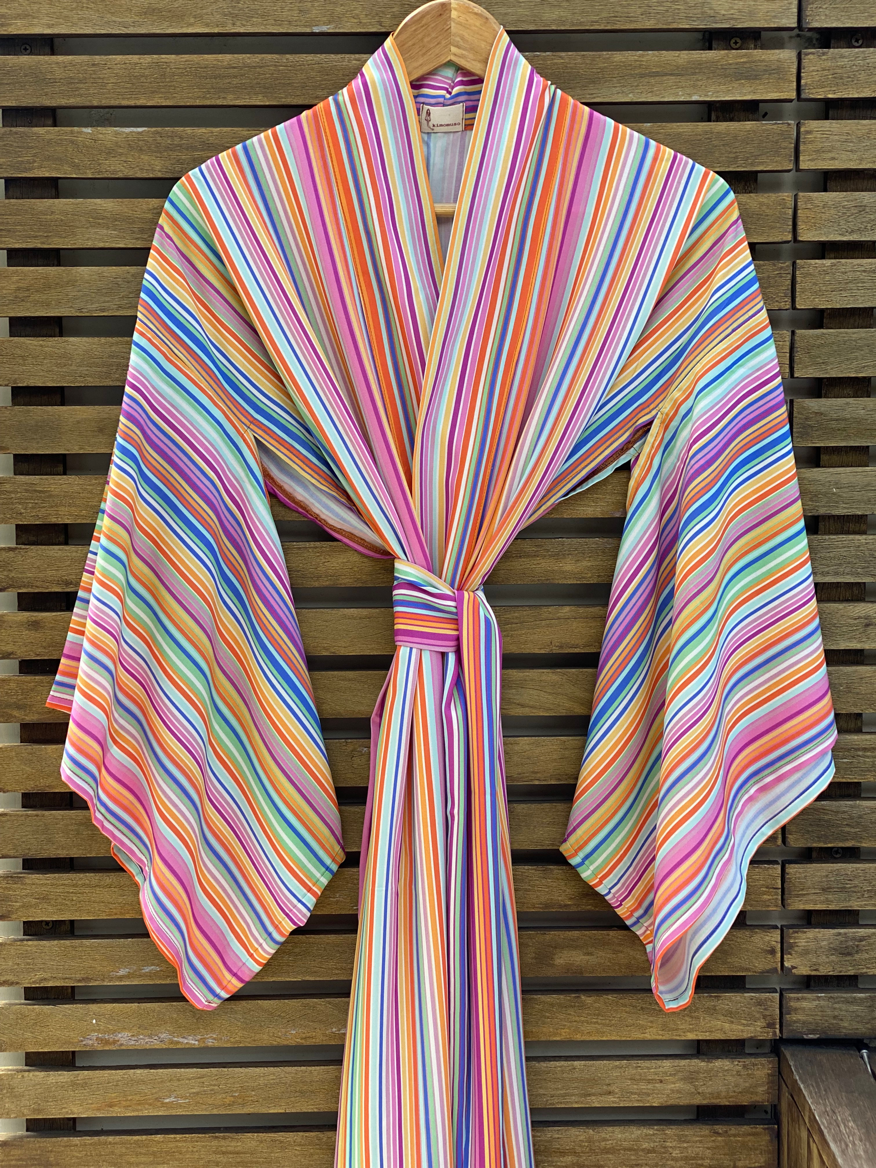 kimono longo listrado