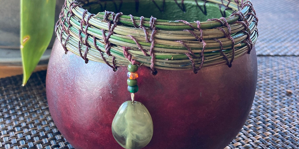 Gourd Bowl with Pine Needle Rim