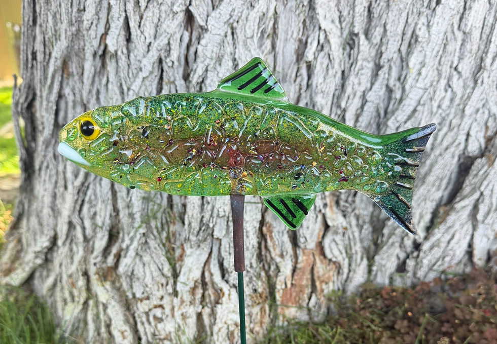 Glass Fusion Fish Yard Art