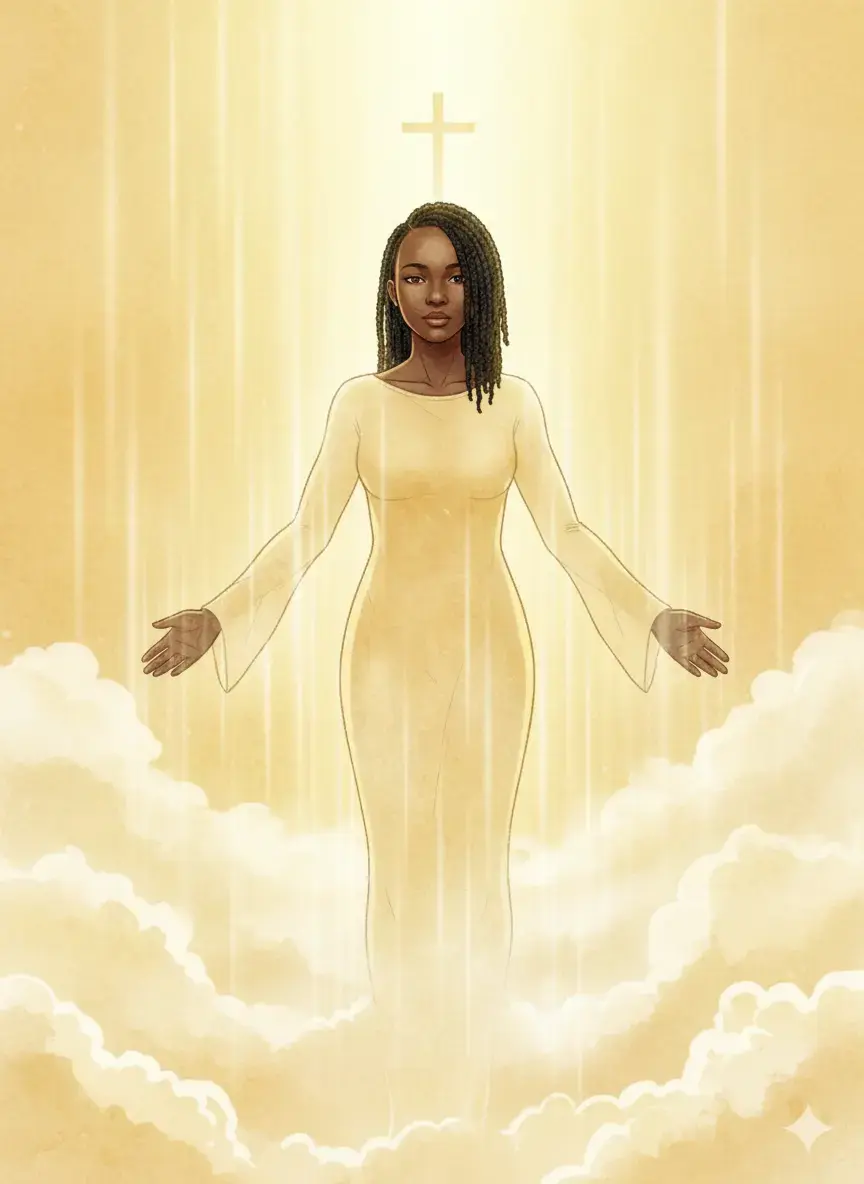 Illustration d'une femme transformée par sa foi en Jésus-Christ